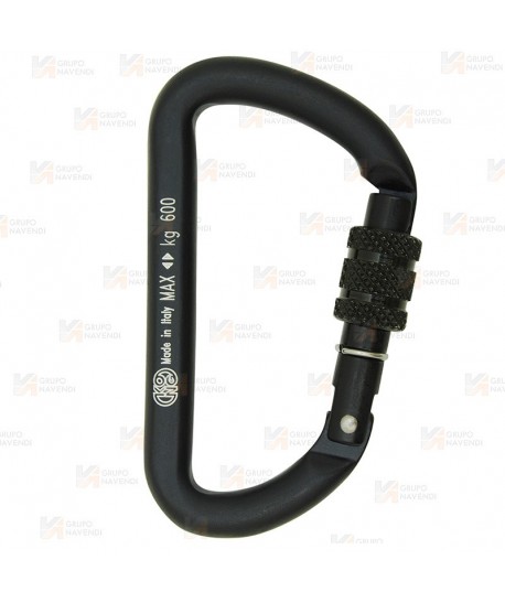 Mosquetón auxiliar de aluminio Screw Lock color negro