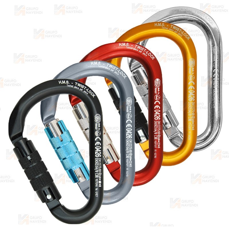 Mosquetón HMS de aluminio Twist-Lock 
 tipo key-lock