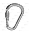 Mosquetón HMS de aluminio con seguro de rosca Screw-Lock color plata