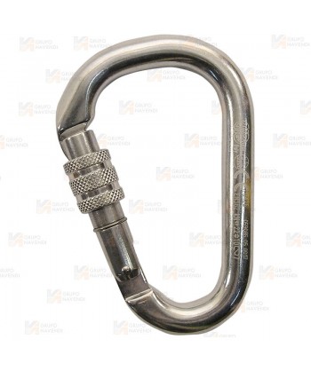Mosquetón HMS de aluminio con seguro de rosca Screw-Lock color plata