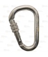 Mosquetón HMS de aluminio con seguro de rosca Screw-Lock color plata