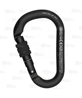 Mosquetón HMS de aluminio con seguro de rosca Screw-Lock color negro