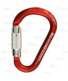 Mosquetón o conector HMS de aluminio automático Tri-Lock color rojo