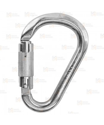 Mosquetón o conector HMS de aluminio automático Tri-Lock color plata