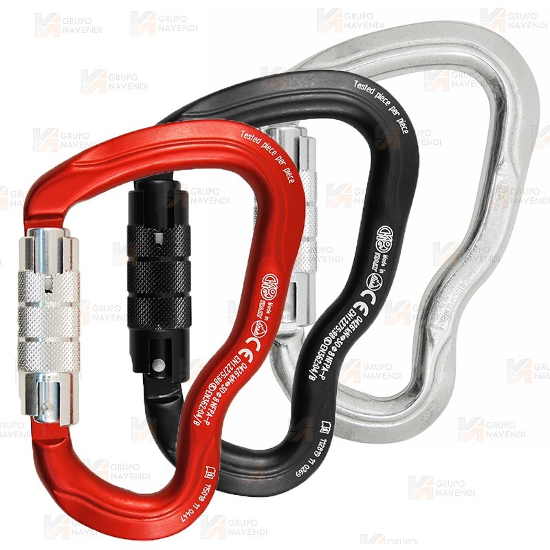 Mosquetón Ferrata de aluminio cierre Twist Lock  (30 kN y 26 Ø)