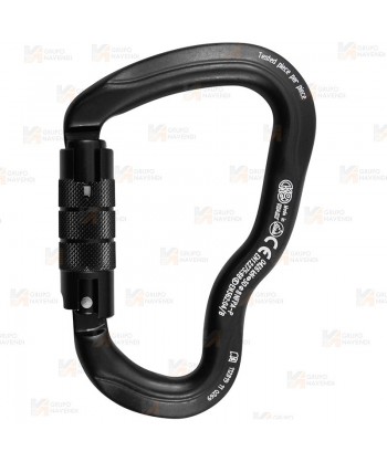 Mosquetón Ferrata de aluminio cierre Twist Lock  (30 kN y 26 Ø) color negro