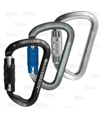 Mosquetón asimétrico de aluminio Twist Lock  (27 kN y 22 Ø)