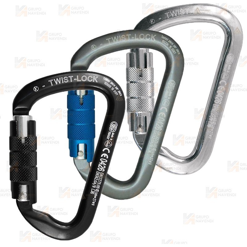 Mosquetón asimétrico de aluminio Twist Lock  (27 kN y 22 Ø)