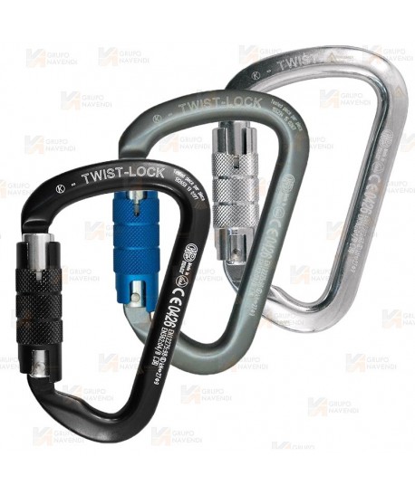 Mosquetón asimétrico de aluminio Twist Lock  (27 kN y 22 Ø)