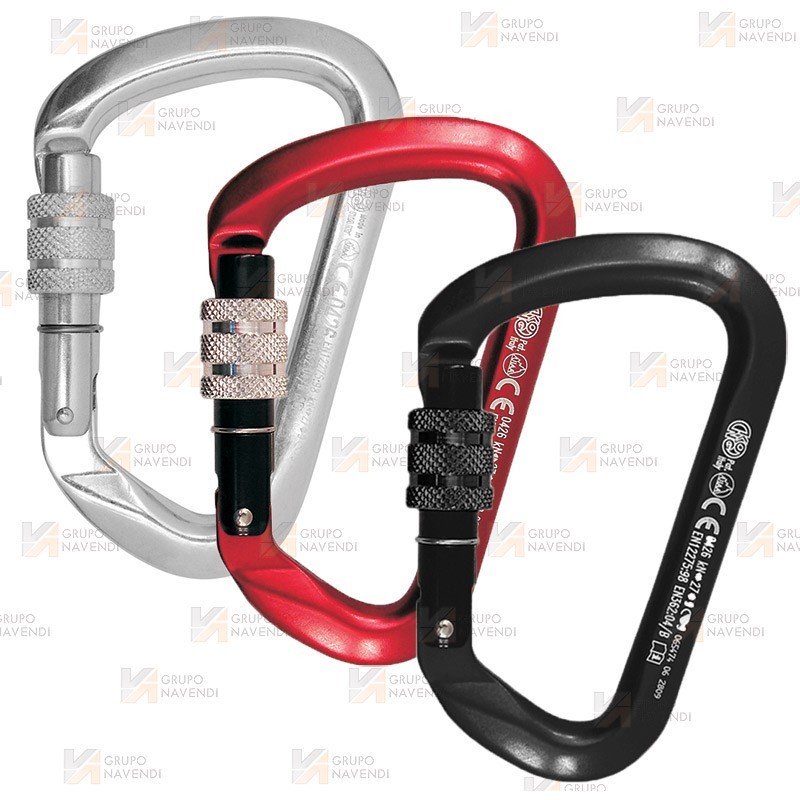 Mosquetón asimétrico de aluminio Screw Lock  (27 kN y 23 Ø)