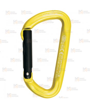 Mosquetón de aluminio plano sin seguro gatillo recto (Straight-Gate) color amarillo