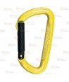 Mosquetón de aluminio plano sin seguro gatillo recto (Straight-Gate) color amarillo
