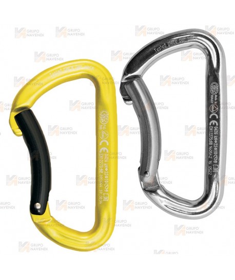 Mosquetón de aluminio plano sin seguro y con gatillo curvo (Bent-Gate)