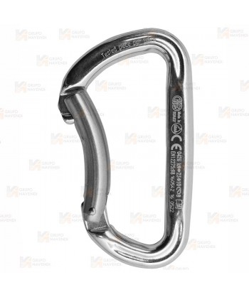 Mosquetón de aluminio plano sin seguro y con gatillo curvo (Bent-Gate)