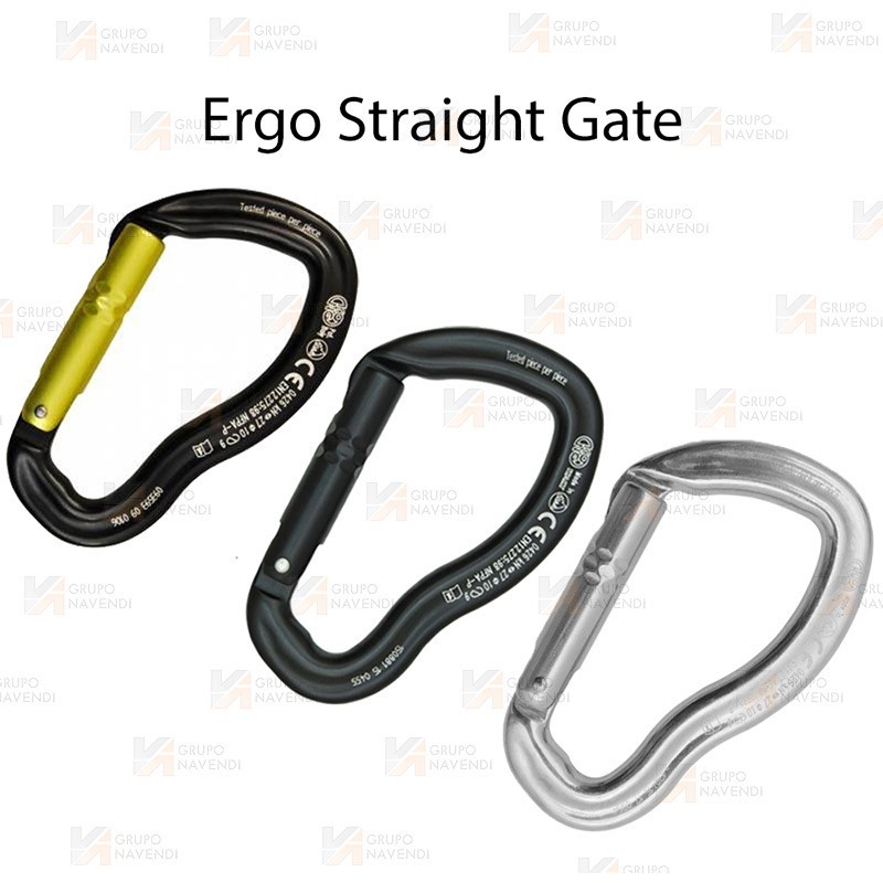 Mosquetón Ferrata de aluminio de gatillo recto