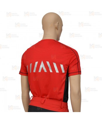 Camiseta técnica bicolor de manga corta y cuello redondo para equipos de rescate