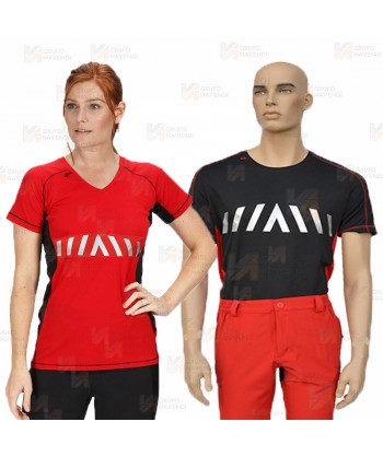 Camiseta técnica bicolor de manga corta y cuello redondo -Mujer-