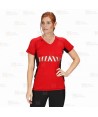 Camiseta técnica bicolor de manga corta y cuello redondo -Mujer-
