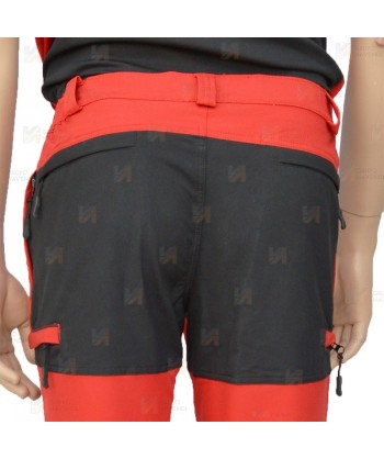 Pantalón multibolsillos bielástico para rescate color rojo y negro