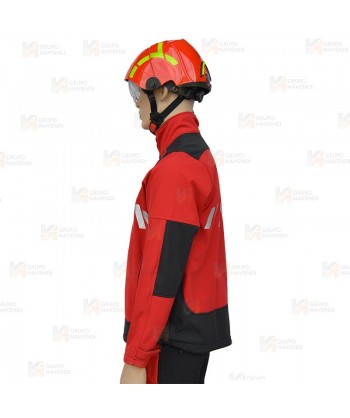 Chaqueta softshell para equipos de rescate color rojo y negro