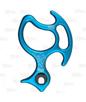 Descensor asegurador de aluminio para barranquismo Oka de Kong color azul