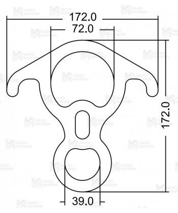 Descensor de aluminio tipo ocho con orejas