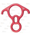 Descensor de aluminio tipo ocho con orejas color rojo