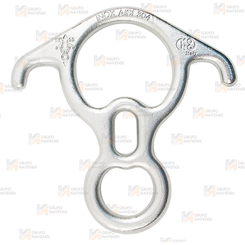 Descensor de acero inoxidable tipo ocho con orejas