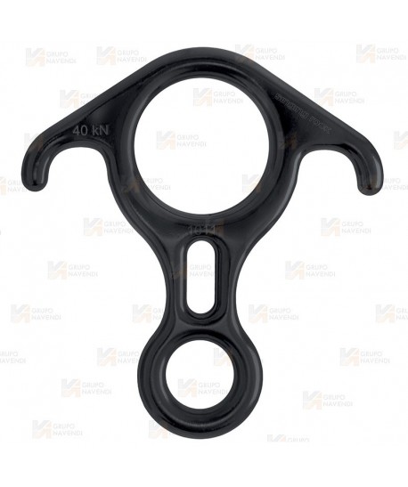 Descensor de aluminio tipo ocho con orejas color negro