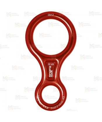 Descensor de aluminio tipo ocho (30kN) color rojo