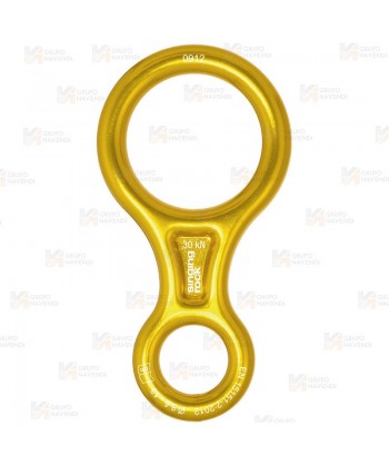 Descensor de aluminio tipo ocho (30kN) color  amarillo