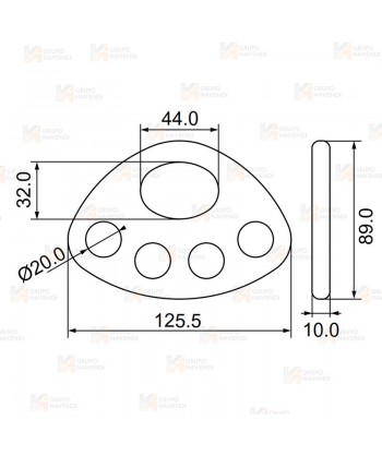 Placa multianclaje de 4 agujeros de aluminio (36 kN)