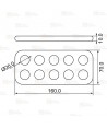 Placa multianclaje de 10 agujeros de aluminio (36 kN)