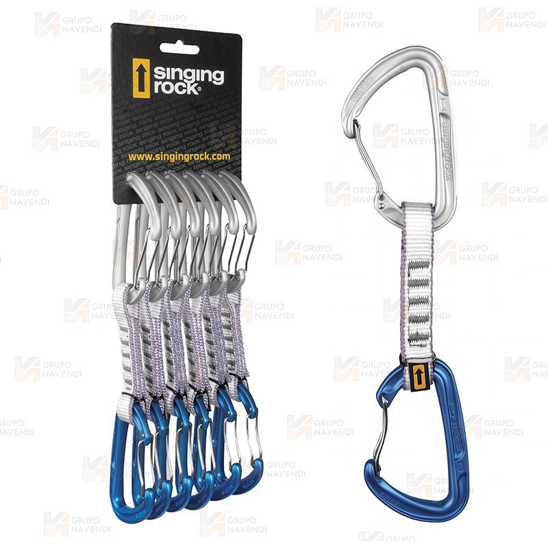 Pack de 6 cintas express con mosquetones de gatillos de alambre