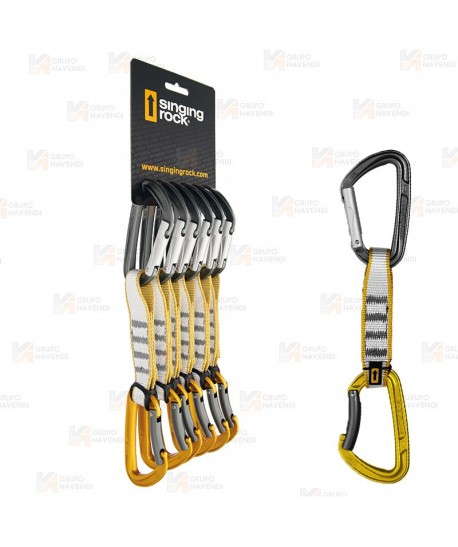 Pack de cintas express de 11 cm con mosquetón superior recto e inferior curvo.