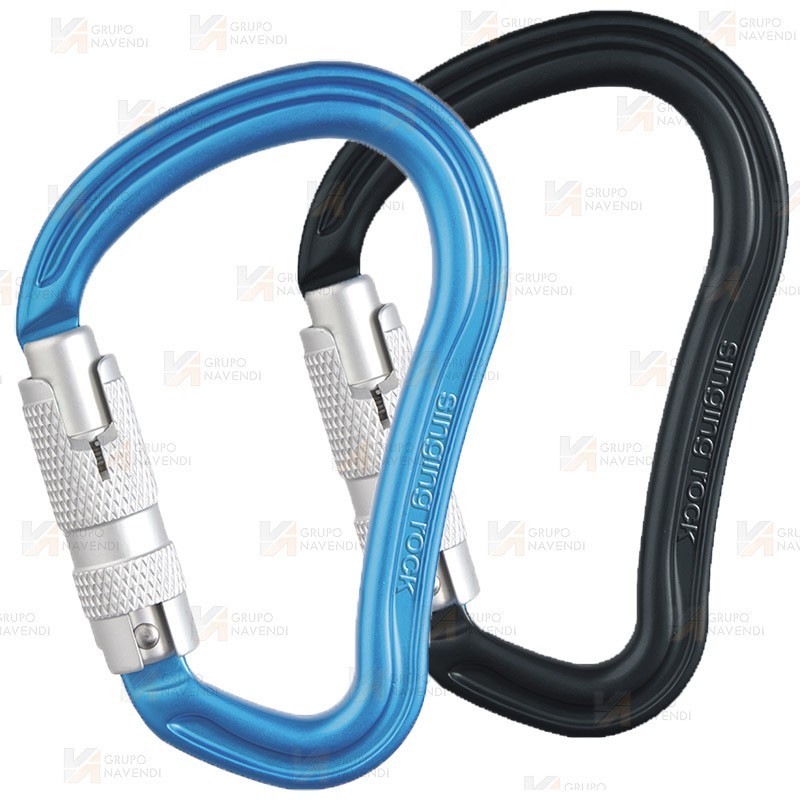 Mosquetón automático HMS de aluminio Tri-Lock  (30 kN y 26 Ø)