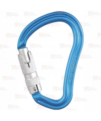 Mosquetón automático HMS de aluminio Tri-Lock  (30 kN y 26 Ø) color azul