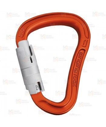 Mosquetón automático HMS de aluminio Tri-Lock  (23 kN y 22 Ø) color naranja