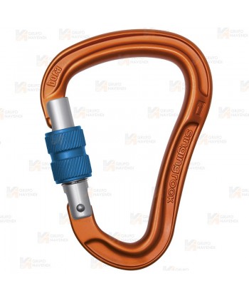 Mosquetón HMS tipo pera de aluminio Screw Lock  (23 kN y 22 Ø) color naranja
