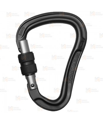 Mosquetón HMS tipo pera de aluminio Screw Lock  (23 kN y 22 Ø) color negro