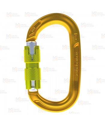 Mosquetón oval de aluminio de doble acción Twist Lock color oro