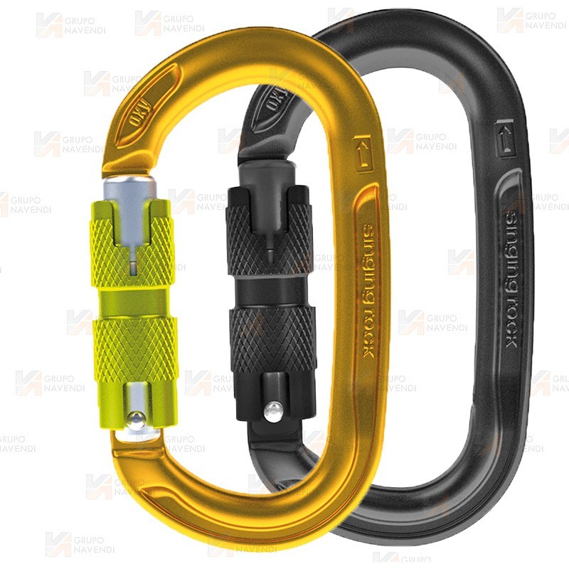 Mosquetón oval de aluminio de doble acción Twist Lock