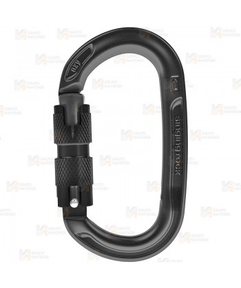 Mosquetón oval de aluminio de doble acción Twist Lock color negro
