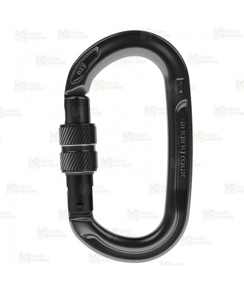 Mosquetón oval de aluminio con cierre rosca  Screw Lock  (26 kN y 21 Ø) color negro