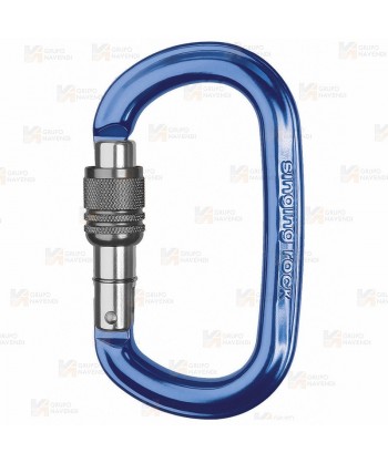 Mosquetón oval de aluminio con cierre rosca  Screw Lock  (26 kN y 21 Ø) color azul
