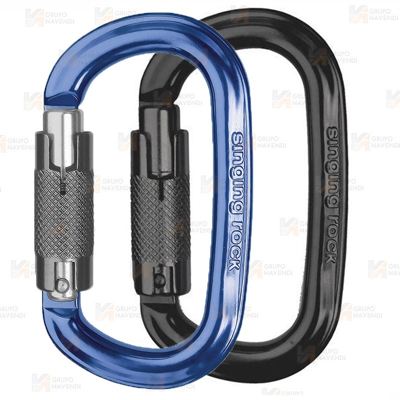 Mosquetón oval de aluminio de doble acción Twist Lock