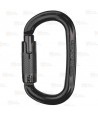 Mosquetón oval de aluminio de doble acción Twist Lock color negro