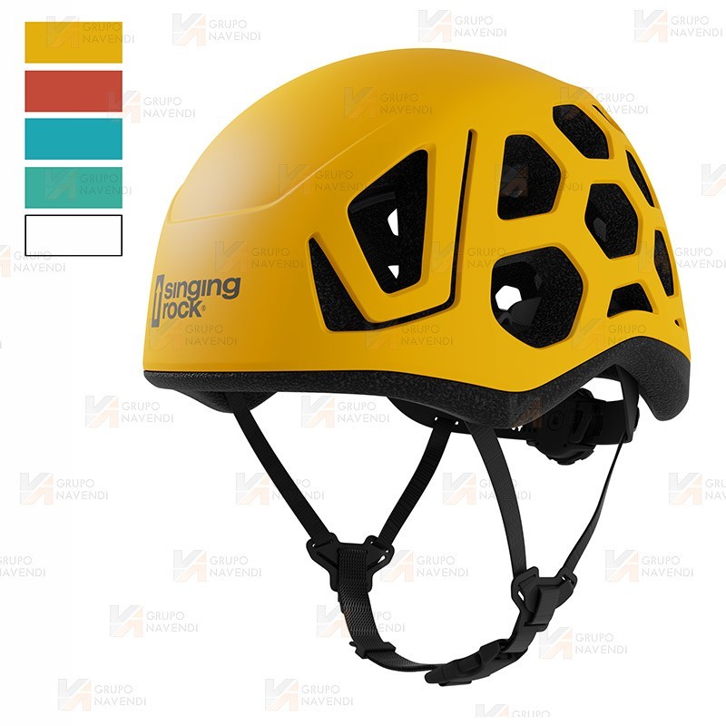 Casco HEX de Singing Rock para escalada, alpinismo color amarillo