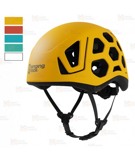 Casco HEX de Singing Rock para escalada, alpinismo color amarillo