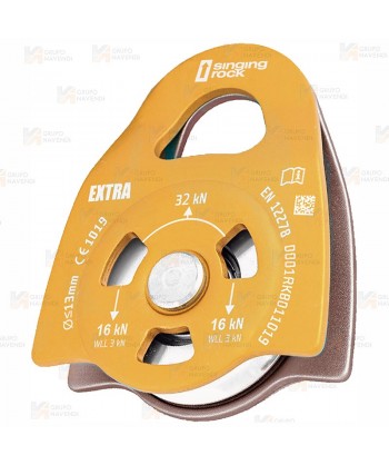 Polea grande para cuerdas hasta de 13 mm (32kN) color naranja
